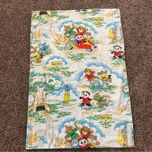 Vintage 1982 SHIRT TALES Cartoon Hallmark Cards Twin Flat Bed Sheet Fabric Craft